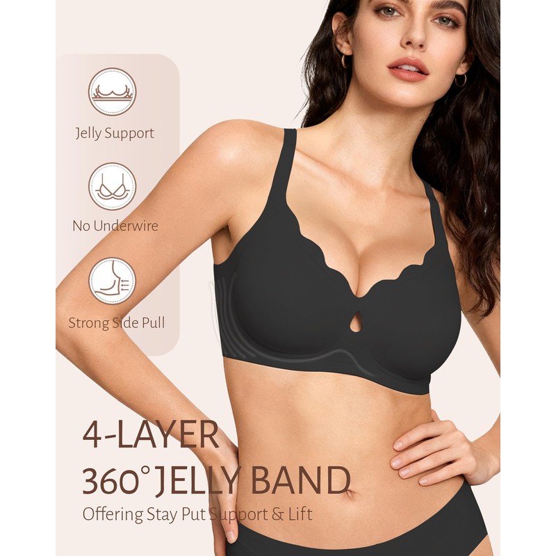 Gailife Bras for Women No Underwire Jelly Bras Wave Wireless
