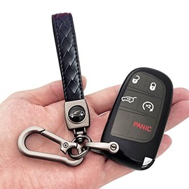 TANDRIVE TPU Key Fob Cover for Jeep Cherokee Grand Cherokee Compass Renegade, Dodge Charger Challenger RAM Durango Journey Dart Viper, Chrysler 200 300, Smart Remote Case(3 4 5-Button, Black)