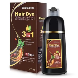 Bablabear Chestnut Brown Hair Color Shampoo Instant Hair Dye 500ML 3 en 1 Color Shampoo para Cabello Oscuro - Duradero y Fácil de Usar