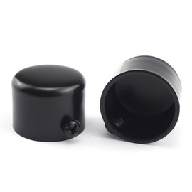 Window Curtain Rod End Cap Metal Sealing Finial Caps Drapery Pole End Plug for 1.12 Inch(28 mm) Diameter Curtain Rods Roman Rod Ends, Black, 2 PCS