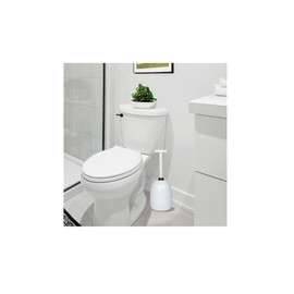 High-Efficiency Toilet Plunger with Storage Caddy, 14-inch T-Handle, 6-inch White Rubber Head
