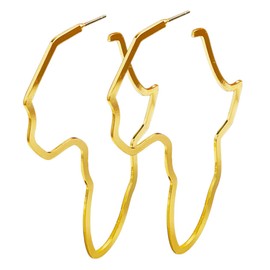 LIFKOME Exaggerated African Map Earrings for Women Unique Statement Jewelry Fashionable and Versatile Ear Studs for Parties Weddings and Special Occasions Durable and Allergy Design