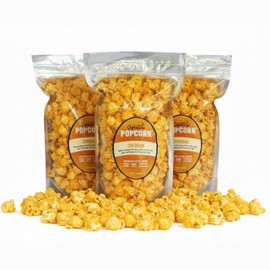Signature Popcorn, Cheddar Cheese Popcorn Snack, 3-Pack Large Resealable Bags, Gourmet Popcorn, Gluten-Free, Non-GMO, Handcrafted Party Snack, Made in USA