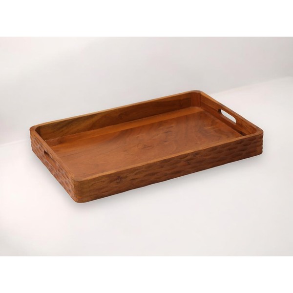 Vesta Homes Acacia Wood Serving Tray for Home/Kitchen/Restaurant/Office Organizer/Dining Table