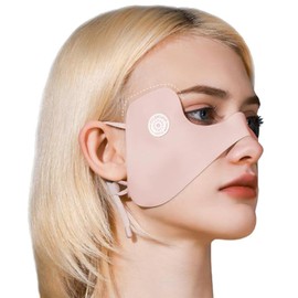 [UOPR] UVカットマスク 目元 冷感フェイスカバー 【UPF50+ 99%UVカット、95%冷感 】 日焼け防止 接触冷感 息苦しくない 超軽量 (ピンク)