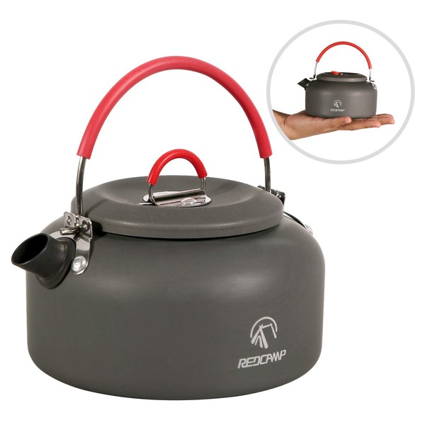 REDCAMP 0.8L Small Camping Kettle, Folding Water Pot with Carrying Bag, Compact Lightweight Tea Kettle for Outdoor Cooking Backpacking Picnic Fishing Boiling