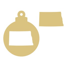 State Ornament Cutout Unfinished Wood United States Holiday School Decor Door Hanger MDF Shape Canvas Style 8 (18" Bundle, ND)