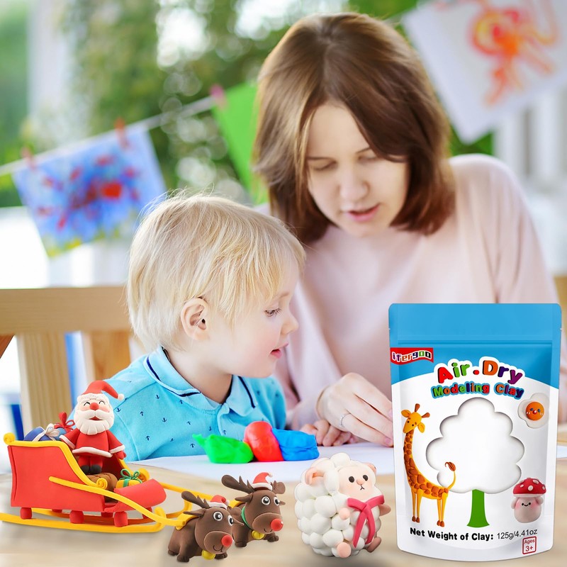 ifergoo Modeling Clay, 125 Grams/4.41oz White Air Dry Clay Best