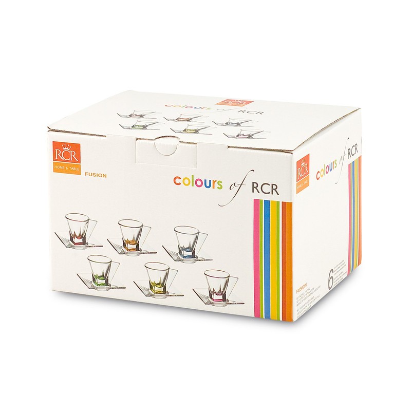 Rcr Set of 6 Coffee Cups Fusion Color