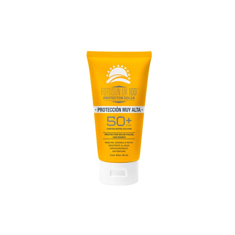 FOTOSUN UV100 SPF50 Crema Facial 60 ml,Protector Solar Diario, Resistente
