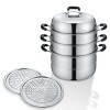 CONCORD 3 Tier Premium Stainless Steel Steamer Set (32 CM)