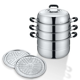 CONCORD 3 Tier Premium Stainless Steel Steamer Set (32 CM)