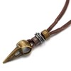 Antique Bronze Eagle Bird Head Skull Pendant, Mens Leather Cord