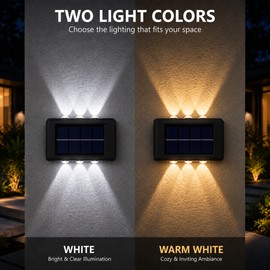 Solar Wall Lights for Outdoor Lighting – Up & Down LED Illumination for Stairs, Fences, Gardens & Patios