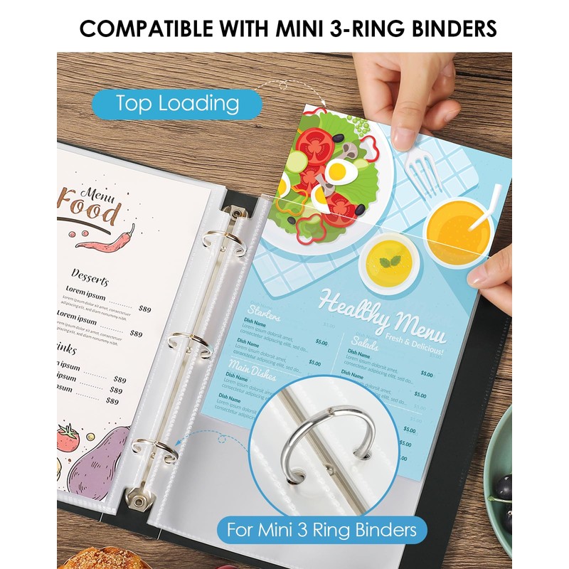 KTRIO Heavyweight Sheet Protectors 5.5 x 8.5 inch, Clear Page