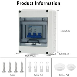 2 Way Consumer Unit Circuit Breaker: IP65 Wateproof Protection Garage Consumer Unit Anti-Leakage Fuse Box for Homes Office Garages Workshops Factory | 40A 30mA RCD 2MCB 6A+16A
