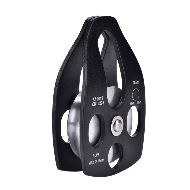 Outdoors Climbing 32KN Rescue Pulley Single Sheave with Swing Plate