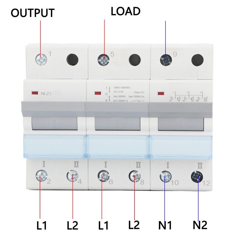 400VAC Dual Power Manual Transfer Switch 35mm DIN Rail Mount