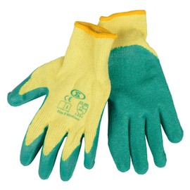XS-Stock XS1913 12 Pairs of Builders Gardening DIY Latex Coated Work Gloves - Green (Size 8), Medium