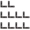 10Pcs Flat L Corner Bracket 60mm x 60mm Stainless Steel Joining Brace Brackets Mending Plates for Wood Shelf Cabinet Table Chair (Black)