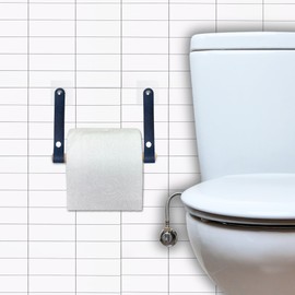 Leather-Wood Toilet Paper Holders, Adhesive Toilet Paper Holder Wall Mount, Self Adhesive Toilet Paper Holder, Toulet Paper Holder (Black)