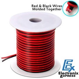 18 Gauge (40 ft long) Tinned Copper 2pin 2 Color Red Black Cable Hookup Electrical Wire LED Strips Extension Wire 12V/24V DC Cable, 18AWG Flexible Wire Extension Cord for LED Ribbon Lamp Tape Lighting