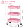 TOOLF 3 Tier Metal Rolling Storage Cart, Utility Cart No