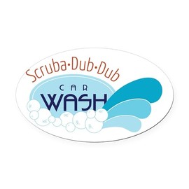 CafePress Scruba Dub Dub Car Wash Euro Oval Car Bumper Magnet