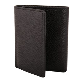 Maison De Noah Grain Leather RFID Blocking Trifold Wallet for Men - Milled Black