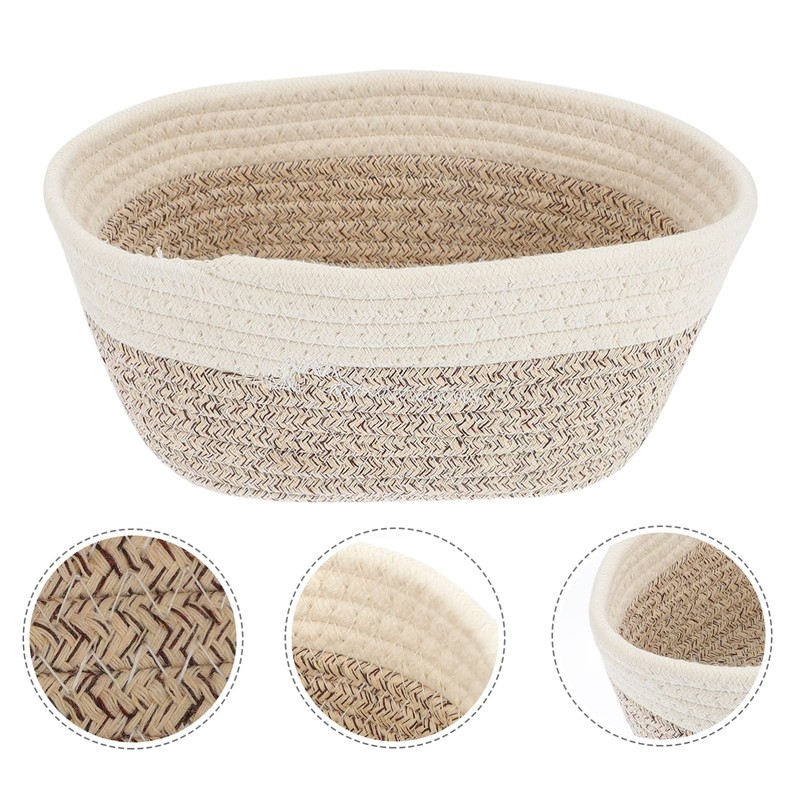 Closet Storage Bins Imitation Rattan Basket Cotton Rope Storage Plant