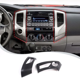 LLKUANG Car ABS Central Control Dashboard Air Outlet Frame Cover Trim Fit for Toyota Tacoma 2011 2012 2013 2014 2015 Interior Accessories(Only suitable for left hand drive) (Matte black)
