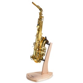 Musbeat Saxophone Stand, Saxophone Stand for Alto and Tenor, Walnut Hardwood Alto Sax Stand with Soft Silicone Yokes, Handcrafted Wooden Tenor Saxophone Holder for Home Studio Display