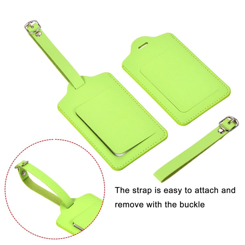 MECCANIXITY Luggage Tag PU Holders, 12x7cm Baggage Label Identifier with