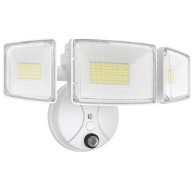 Onforu 80w Dusk to Dawn Outdoor Lighting,9000LM Led Outdoor Light from Dusk Till Dawn,Super Bright Flood Light,IP66 Waterproof Exterior Security Floodlight Fixture,3 Heads Photocell for Garage,Yard