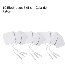 10 Pcs Almohadilla de electrodo, 5x5 cm placa de electrodo cola de ratón,Almohadilla de electrodo de fisioterapia, para gimnasia y deportes compatible con TENS