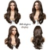ENCOUNTERU Chocolate Brown Glueless Wig with Bangs Body Wave Layered