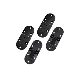 QCAA Solid Brass Butler Tray, Folding Table Hinge, 2-1/2" x 1" x 2.8 mm, Matte Black, 4 Pack, Made in Taiwan