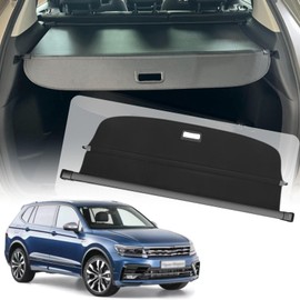 Vinomkii Cargo Cover Retractable Fit for VW Volkswagen Tiguan 2018 2019 2020 2021 2022 2023 2024 for Retractable Trunk Rear Security Cover Shielding Shade