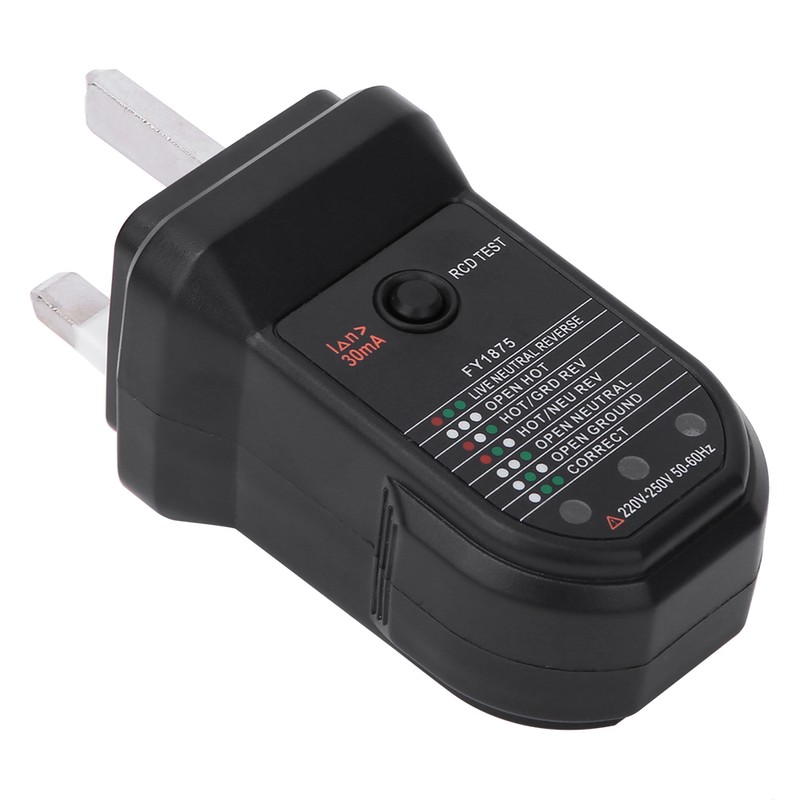 FY1875 Socket Tester Outlet Detector Safety Leakage Protection Testing InstrumentUK
