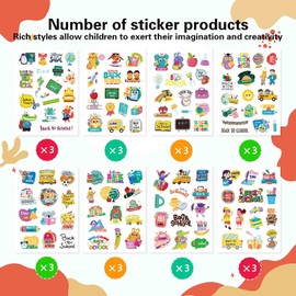 Welcome Back-to-School Stickers, 369PCS First Day of School Stickers for Back to School Party Favors Decorations Back to School Gifts, Teacher Reward Stickers