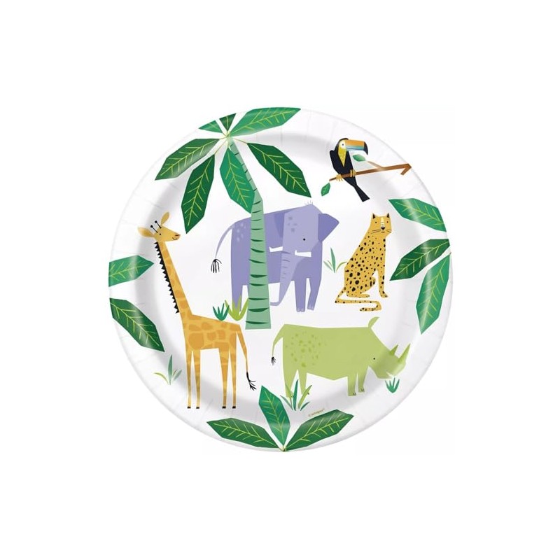 Animal Safari Round Dinner Plates (22cm) - Bold & Vibrant
