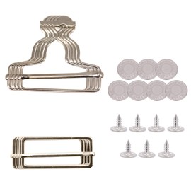 Trimming Shop 35 mm Dungarees Buckles with Rectangular Slider Tri-Glide Buckles & Sewing Buttons for Braces, Children's Overalls, Straps, Overalls, silver