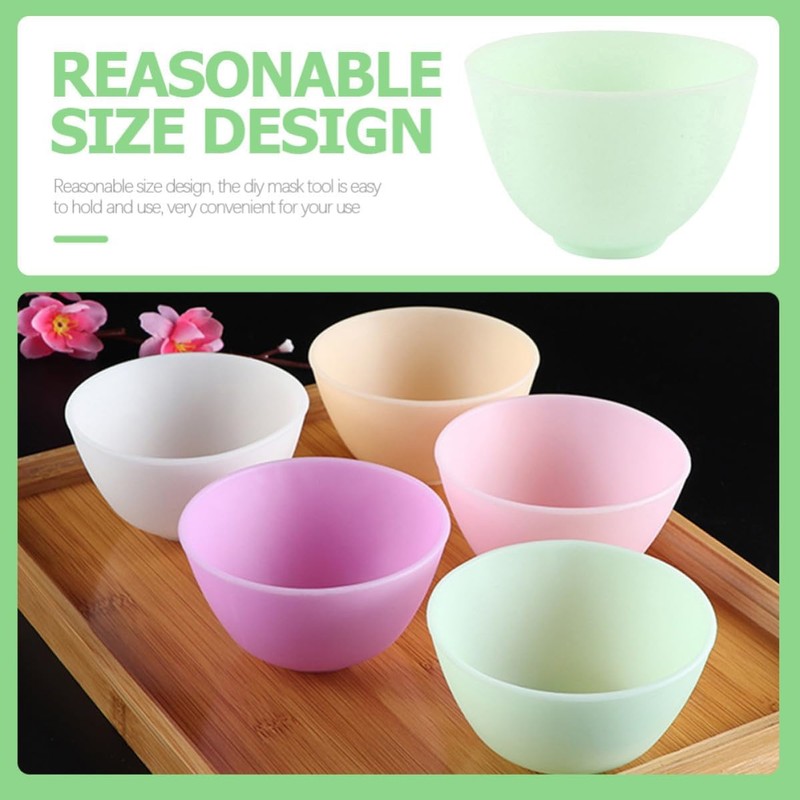 Lurrose 5 Piezas Cuenco de Silicona Mediano para Mascarillas Diy,