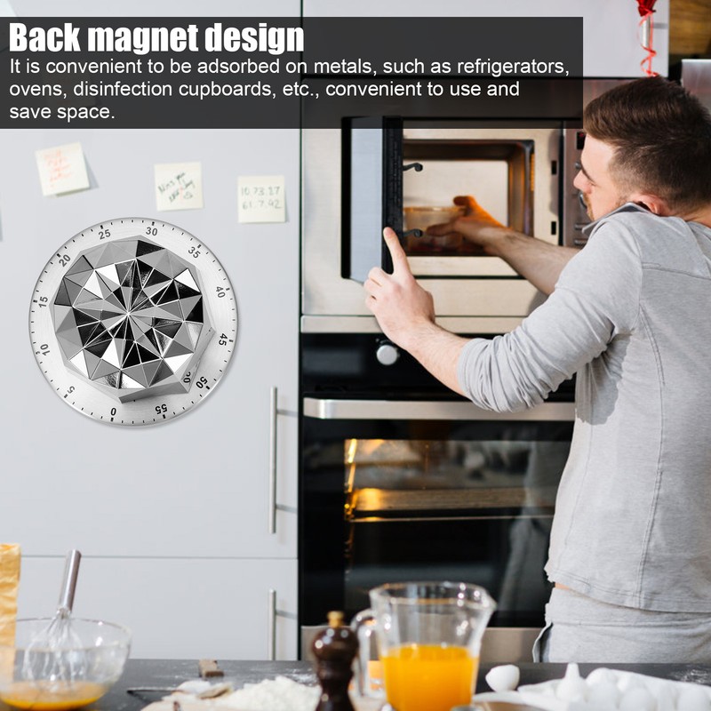Mechanical Magnetic Timer for Cooking Backing Stainless Steel Body Countdown