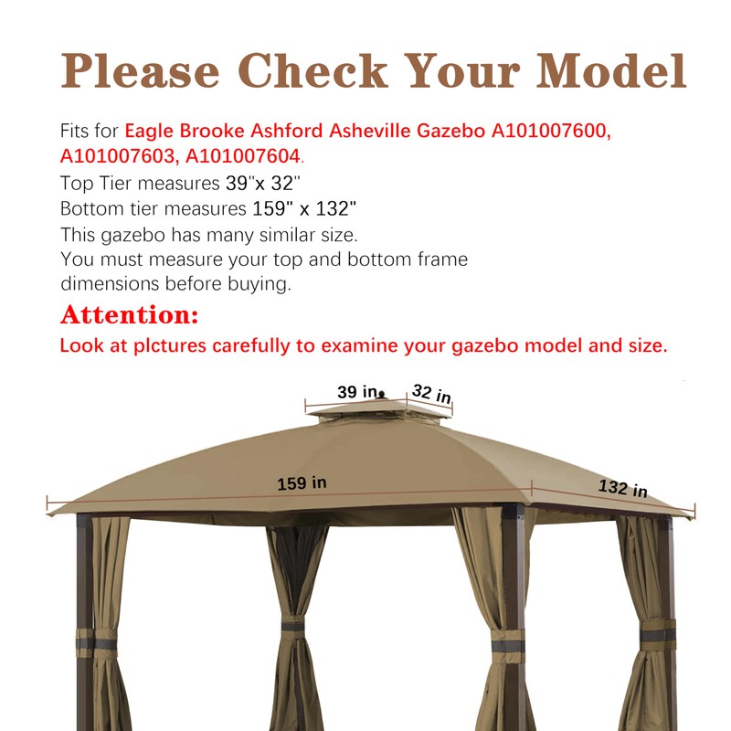 SCOCANOPY Replacement Cover Fit for Rona 10X12 Ft Eagle Brooke