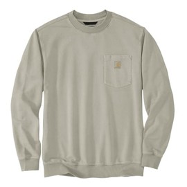 Carhartt Men's Relaxed Fit Midweight Garment Dye French Terry Crewneck Pocket Sweatshirt, Greige, X-Large
