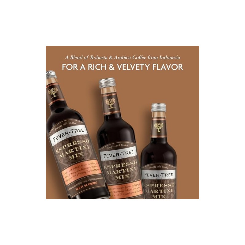 FEVER-TREE Espresso Martini Mix, 16.9 FZ. Mezcla para Cóctel Espresso