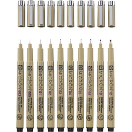 Yukama Sakura Pigma Art Edition All 10 Pigma Micron Fineliners No. 003-12 - Black