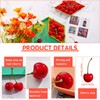 Skylety 30 Pieces Fake Cherries Artificial Fruit Decorations Red Simulation