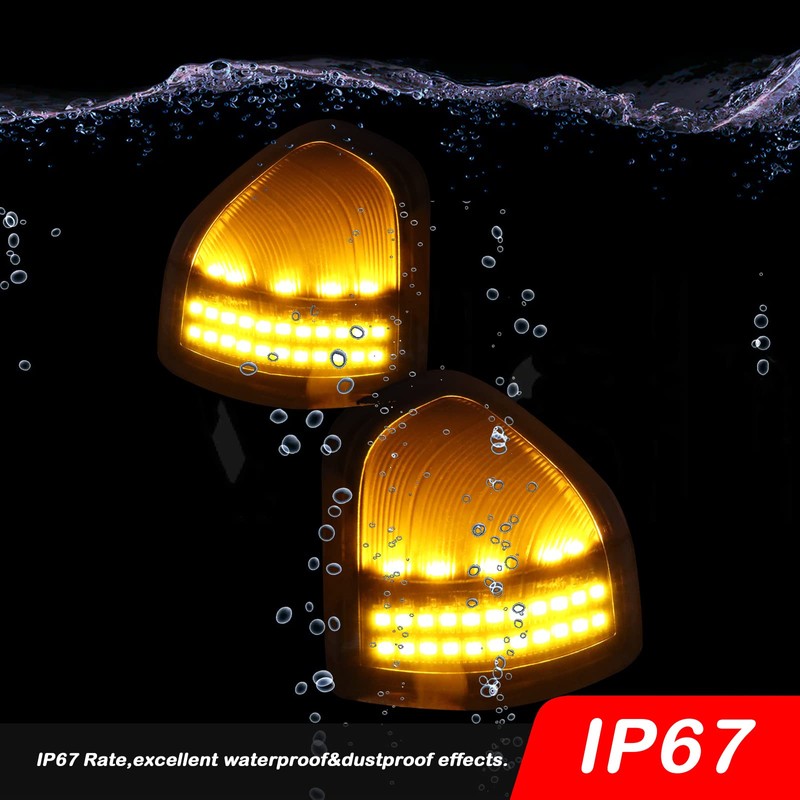 KEEGTBOX Dynamic Sequential LED Side Mirror Marker Lights Compatible with